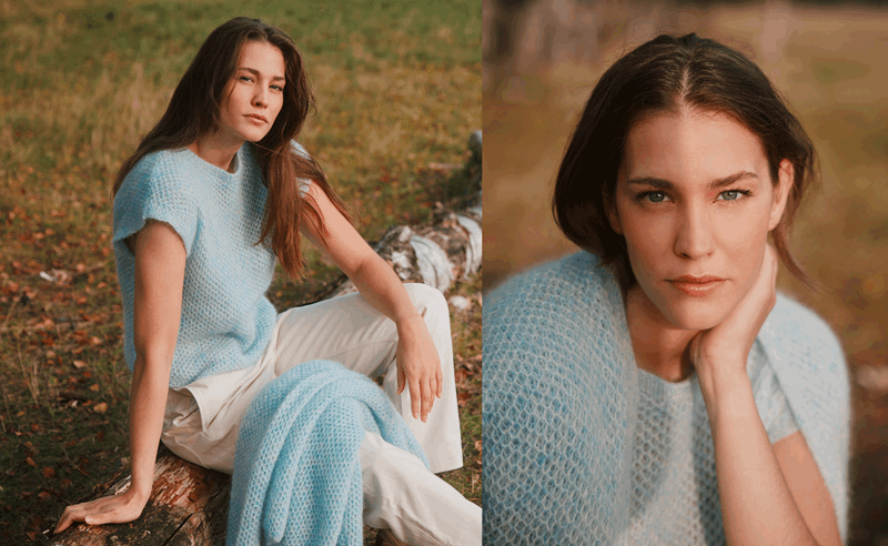 Blå kortermet genser i Bella og Silkhair.png