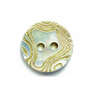 Skjellknapp natur gull 13mm