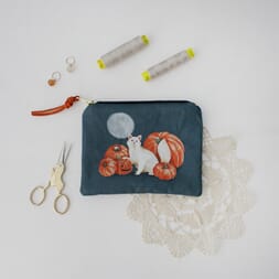 The Blue Rabbit House Small Pouch - Minerva Halloween Cat