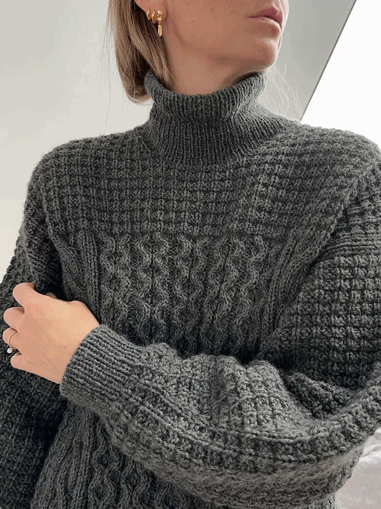 Waffle_Loop_Sweater Strikkepakke - Norwegian Spirit strikk&garn - fint ...
