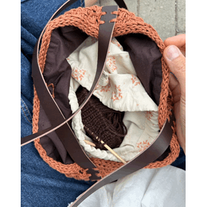 Petiteknit Lining for round bottom bag - 68 cm - Brown